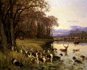 A Stag At Bay - 查尔斯·奥利维尔·德·佩尼